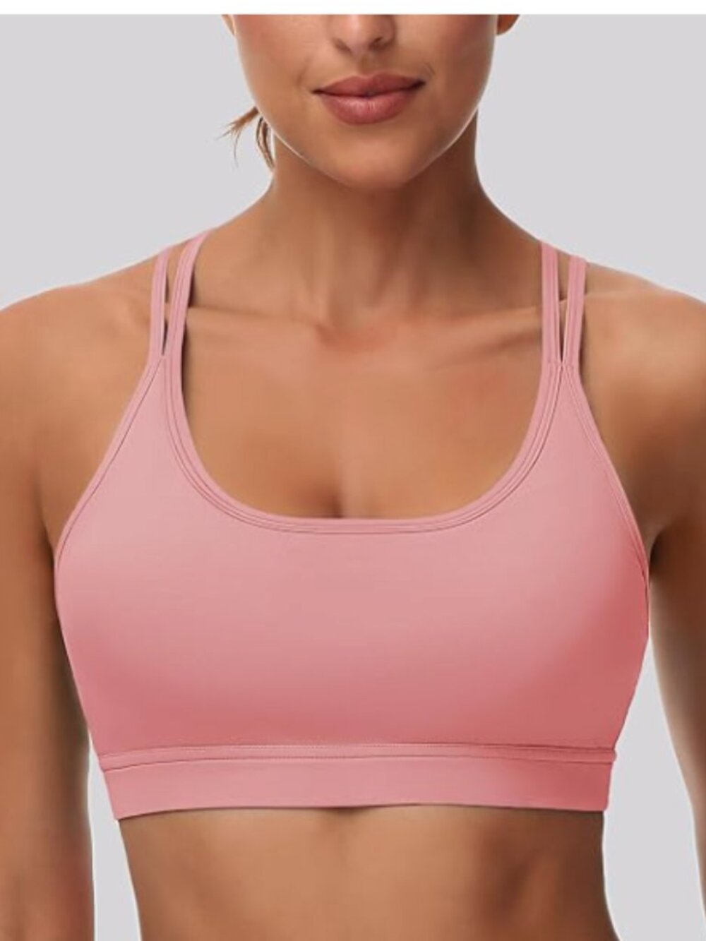 Womens Strappy Sports Bra Padded Low Impact Comfort for Yoga